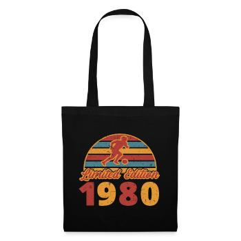 Fußball Fußballer Fußballerin Geburtstag 1980 - Stoffbeutel - Schwarz - Vorne