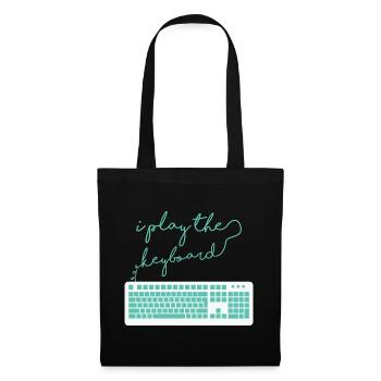 I play the Keyboard funny Programmer Hacker - Stoffbeutel - Schwarz - Vorne