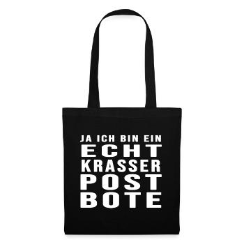 briefträger postbote post - Stoffbeutel - Schwarz - Vorne