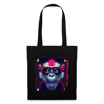 Cyber punk Monkey - Stoffbeutel - Schwarz - Vorne