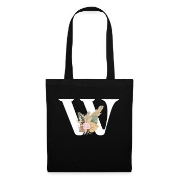 letter W flowers - Tote Bag - black - Front