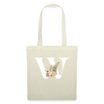 Buchstabe W Blumen - Stoffbeutel - Natur - Vorne