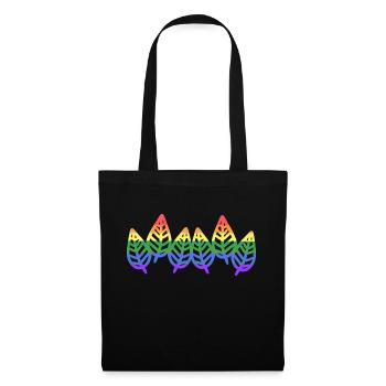 Couleurs LGBT Feuilles Feuille de motif - Sac en tissu - noir - Devant