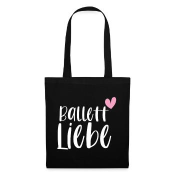 Ballett Liebe Ballerina Balletttänzerin Geschenk - Stoffbeutel - Schwarz - Vorne