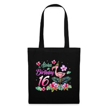Aloha Birthday 16 Flamingo Bird 16th Birthday - Tote Bag - black - Front