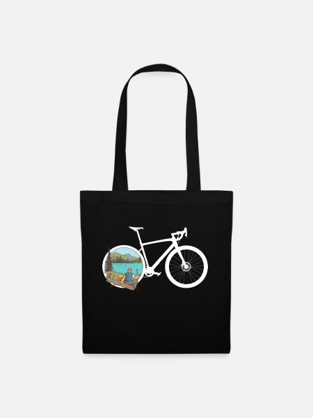 Gravel Bike Hike Rennrad Fahrrad lustiges Geschenk - Stoffbeutel - Schwarz