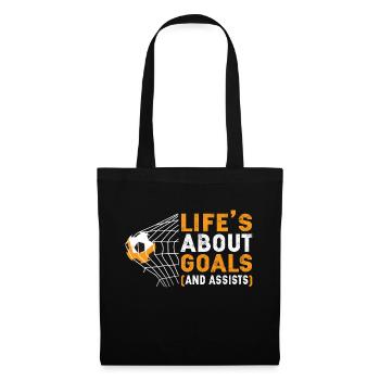 Life s About Goals Assists Soccer Sports Lover - Tote Bag - black - Front
