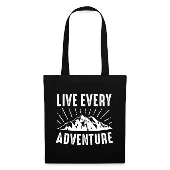 Live Every Adventure - Nature Mountains - Tote Bag - black - Front