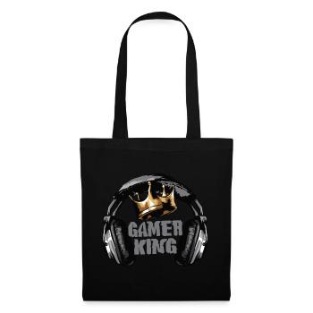 Couronne du roi du joueur - Sac en tissu - noir - Devant