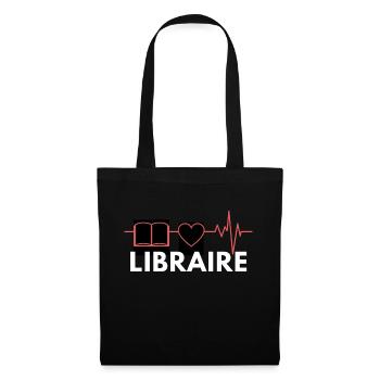 T-shirt Je suis Libraire - Sac en tissu - noir - Devant