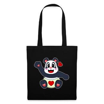 Couche pour bébé panda - Sac en tissu - noir - Devant