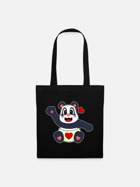 Panda Baby Windel - Stoffbeutel - Schwarz