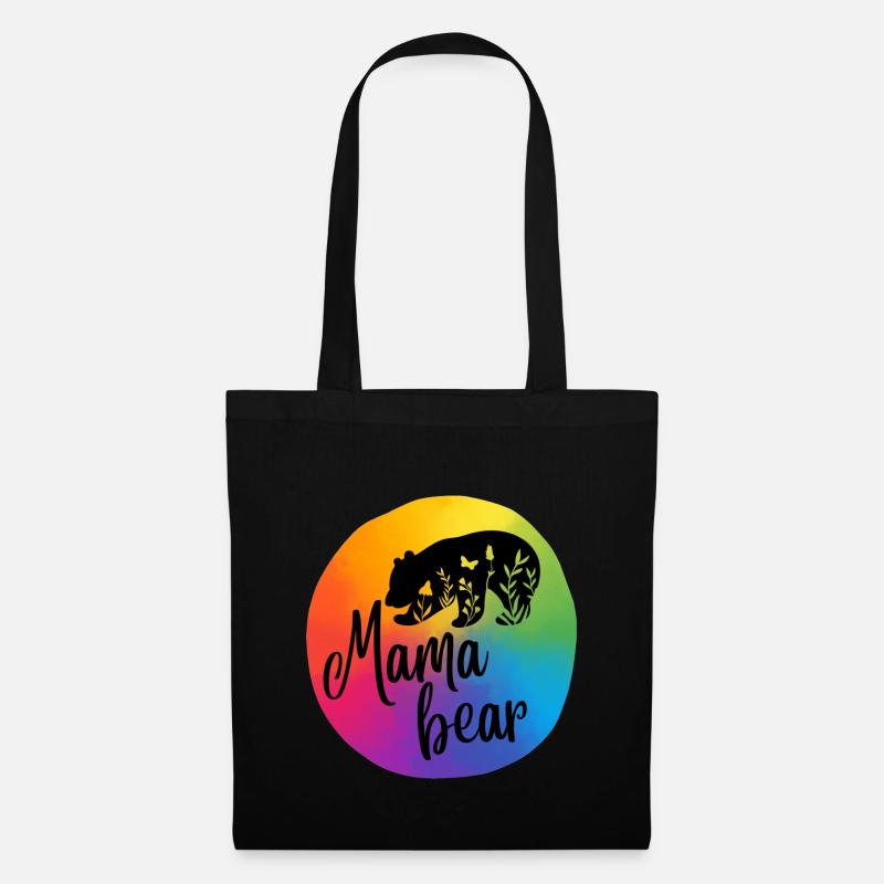 Mamabear, rainbow - Tote Bag - black