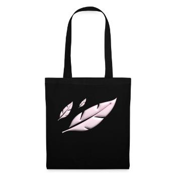 PLUMES ROSES TOMBANT - Sac en tissu - noir - Devant