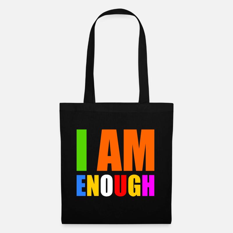 I am enough - Stoffbeutel - Schwarz