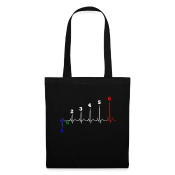 Heartbeat Motorcycle Gift Biker ECG - Tote Bag - black - Front