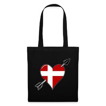 Denmark flag heart in love - Tote Bag - black - Front