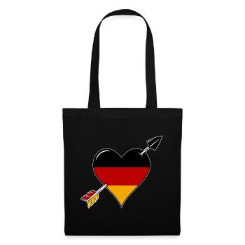 Allemagne drapeau coeur amoureux - Sac en tissu - noir - Devant
