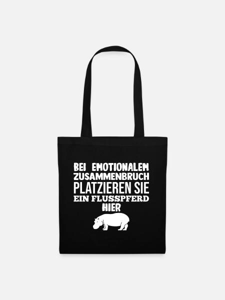 Nilpferd Flusspferd - Stoffbeutel - Schwarz