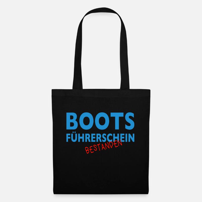 Boot Motorboot Bootsführerschein bestanden - Stoffbeutel - Schwarz