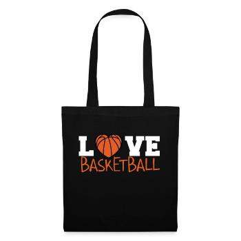 I love Series: I heart Basketball - Stoffbeutel - Schwarz - Vorne