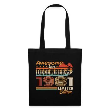 Rétro Vintage légendaire anniversaire décembre 1981 - Sac en tissu - noir - Devant