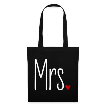 Matching Look Mr and Mrs Valentine's Day Matching Pair - Tote Bag - black - Front