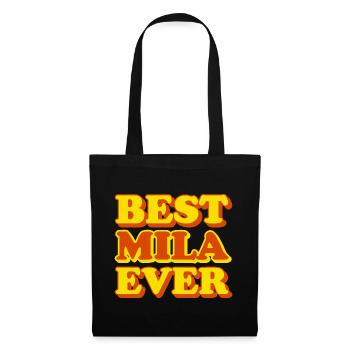 Cadeau amusant avec prénom Mila - Sac en tissu - noir - Devant