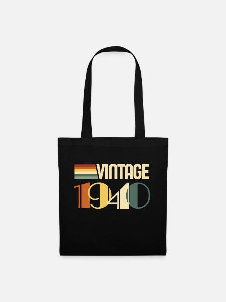 Vintage 1940-cadeau anniversaire 1940 - Sac en tissu - noir