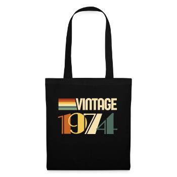Jahrgang 1974 - 1974 Jubiläumsgeschenk - Stoffbeutel - Schwarz - Vorne