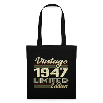 Anniversaire 77 Ans Millésime 1947 Cadeau 1947 - Sac en tissu - noir - Devant
