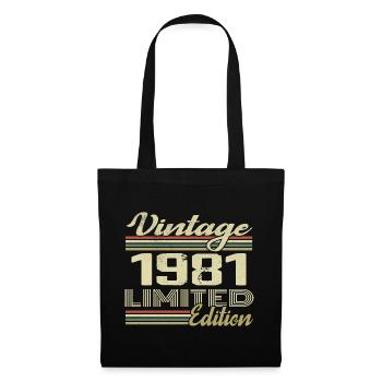 Geburtstag 43 Jahre Jahrgang 1981 Geschenk 1981 - Stoffbeutel - Schwarz - Vorne