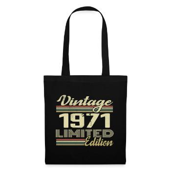 Geburtstag 53 Jahre Jahrgang 1971 Geschenk 1971 - Stoffbeutel - Schwarz - Vorne