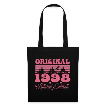 Cadeau 26e Anniversaire 1998 Femme | Né en 1998 - Sac en tissu - noir - Devant
