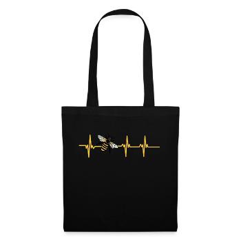 Battement de cœur abeille - Sac en tissu - noir - Devant