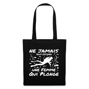 Ne Jamais Sous Estimer Une Femme Qui Plonge - Sac en tissu - noir - Devant