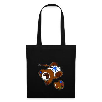 Ours Jouant Avec De La Peinture Et Du Pinceau Artiste Kid - Sac en tissu - noir - Devant