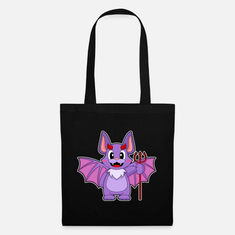 Fledermaus Halloween Teufel - Stoffbeutel - Schwarz