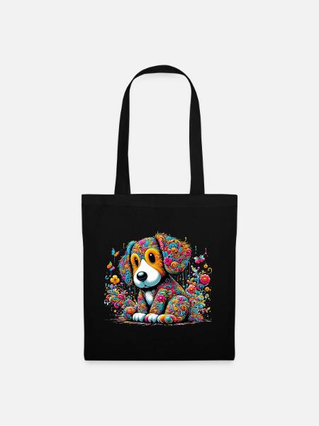 Hund - Stoffbeutel - Schwarz