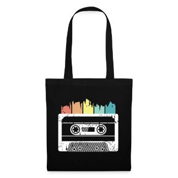 retro cassette music vintage icon logo icon - Tote Bag - black - Front