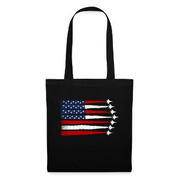 Patriotic Fighter Jets - USA Flag 4th of July - Tote Bag - black - Front