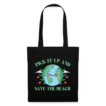 Bathing beach & sea plastic-free against pollution - Tote Bag - black - Front
