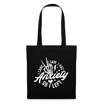 Je suis venu, j’ai vu que j’avais de l’anxiété alors je suis parti drôle - Sac en tissu - noir - Devant