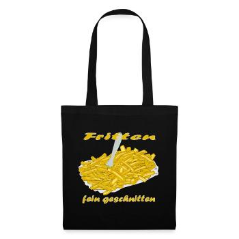 Pommes Frittes - Stoffbeutel - Schwarz - Vorne