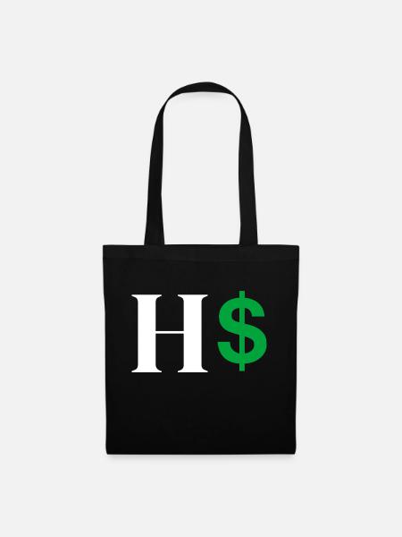 Buchstabe h Dollar - Stoffbeutel - Schwarz