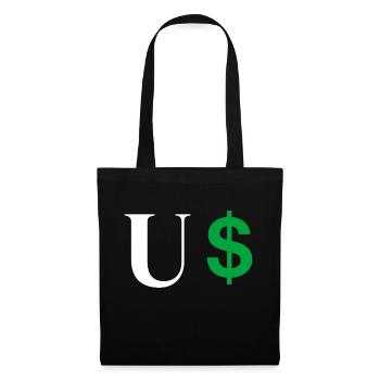 Letter u dollar - Tote Bag - black - Front