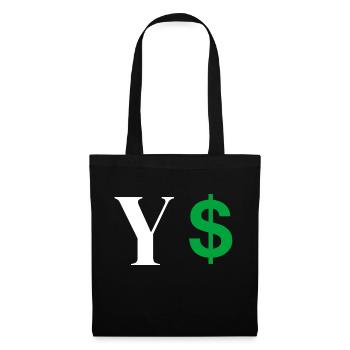 Lettre y dollar - Sac en tissu - noir - Devant