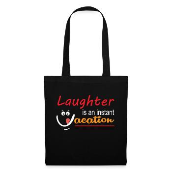 Lachen ist ein Kurzurlaub - Stoffbeutel - Schwarz - Vorne