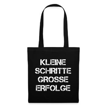 Kleine Schritte Grosse Erfolge - Stoffbeutel - Schwarz - Vorne