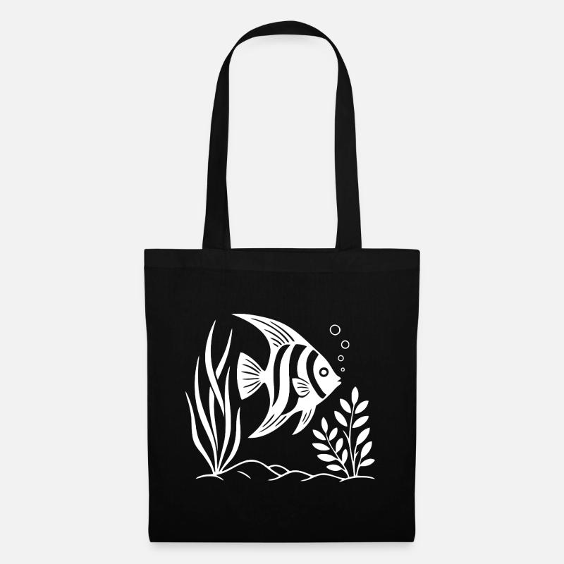 Underwater Fish Illustration for Apparel - Tote Bag - black